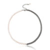 Freshwater Pearls/Plastic Pearl Stainless Steel Chain Plicing Necklace Hip Hop Charms Jewelry Adjustable - Image 4