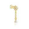 Silver Delicate Star Chinese Knot Earring CZ Dangle Cartilage Studs Birthday Gift for Her Jewelry - Image 8