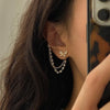 Korean Elegant Cute Rhinestone Butterfly Stud Earrings For Women Girls Metal Chain Jewelry Gifts - Image 4