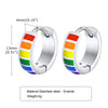 Rainbow Color Hoop Earrings for Men Women, Stainless Steel Metal Huggie Earrings,LGBT Jewelry Gift - Image 7