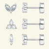 Two-Piece Stainless Steel CZ Cartilage Stud Earring Set for 20G Piercings - Image 5