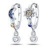 Silver Color Earrings Blue Zircon Stars Moon Irregularity Earrings For Woman Birthday Jewelry Gifts - Image 44