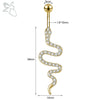 ZS 1 PC Gold Color 14G Stainless Steel Belly Ring Snake Heart Shiny CZ Crystal Navel Belly Button Rings Butterfly Navel Piercing - Image 8