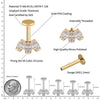 Titanium 16G Marquise CZ Screw Flat Back Vertical Helix Piercing Cartilage Stud Earring - Image 16