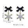 Crystal Metal Snowflake Dangle Earrings for Women Party Sweet Jewelry Cute Black Red Bow Drop Earrings Festival Gifts - Image 6
