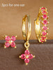 Star Flower and Bow Hoop Earring Set with Crystal Accents in Gold-Tone or Silver-Tone - Image 12