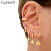 Silver Needle Gold-color Hoop Earrings for Women Shell Pendants Earrings Jewelry Gifts - Image 5