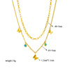 316L Stainless Steel Butterfly Moon Lock Blue Eyes Pendant Necklace For Women Multilayer Choker Chain Jewelry Gifts - Image 24