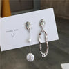 Elegant Asymmetric Earring Freshwater Pearl Metallic Exaggerated Long Stud Earring Ladies and Girls Party Jewelry Gifts - Image 8
