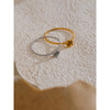 678# Stainless Steel Metal Cast Small Flower Ring Finger Jewelry Pvd Plated - Image 2