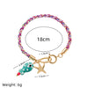 gold-plated stainless steel fish and starfish charm colorful woven rope bracelet, summer beach bohemian women's jewelry - Image 4