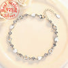 Silver Heart Shaped Necklace Bracelet Set for Women Vintage Korean Blue Crystal Bracelets Jewelry Set Party Jewelry - Image 13