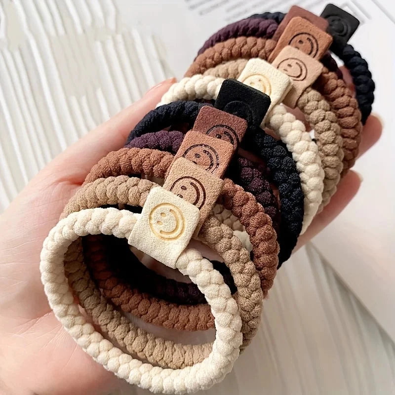 5PCs Minimalist Twist Hair Ropes Set Soft High Elastic Hair Rings Casual Versatile Ponytail Hair Scrunchies - Image 1