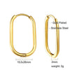 Two-Piece Clip-On Hoop Earrings with Oval Profile - Image 12