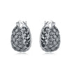 Openwork Leaf Pattern Hoop Earrings with Sculpted Detail - Image 28