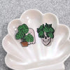 Green Plant Punk Enamel Pin Frog White Ghost Skull Monstera Potted Plant Brooch Backpack Accessories Metal Badge Halloween Gift - Image 3