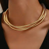 Punk Style Gold Color Multilayer Wrap Necklace for Women Simple Design, Holiday Party Jewelry Accessories - Image 1