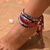 10Pcs/Set Summer Beach Woven Rope Tassel Anklet For Girl Beautiful Bohemia Bracelets Anklet For Women - Image 1