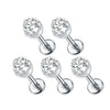 1/5PCS Titanium 16G CZ Threaded Labret 3mm/4mm Zircon Cartilage Tragus Helix Stud Earrings Piercing Flat Back Nose Stud Jewelry - Image 10