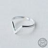 RealSilver Color Geometric Wave Letter V Adjustable Ring Jewelry For Women Party Personality Accessories - Image 1