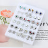 18 Pairs Colorful Rhinestone Hollow Flower Animal Mix Style Plastic Stud Earrings Set For Women Girls - Image 2
