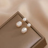 Delicate Irregular Freshwater Pearl Earring For Women Gold Color Metal Hanging Drop Earrings Statement French Jewelry - Image 1