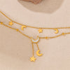 316L Stainless Steel Jewelry Summer Beach Style Seashells Stars Moon Charm Beading Anklets Chain For Women - Image 5