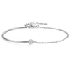 Half-rod Bracelet and Chain A Zircon Pendant For Women Stack Link Cuff Jewelry Birthday Gift to Her - Image 9