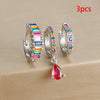 3PCS Colorful Cubic Zirconia Stainless Steel Hoop Earrings Set for Women Pendant Water Drop Earring Cartilage Piercing Jewelry - Image 16