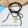 Goth Black Velvet Big Heart Pendant Choker Necklace for Women Elegant Weave Knotted Bowknot Adjustable Chain Jewelry - Image 5