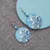 Beach Vacation Style Geometric Round Blue Waves Acrylic Earrings For Women Elegant Casual Charming Ladies Party Jewelry - Image 6