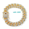 HipHop Men Women 13MM Prong Cuban Link Chain Bracelet Bling Iced Out 2 Row Rhinestone Paved Miami Rhombus Cuban Chain Jewelry - Image 2