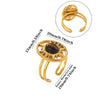 Vintage Stainless Steel Brown Stone Rings For Women Open Adjustable Charm Finger Ring Maillard Jewelry - Image 18