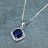 Elegant Cushion Shape Cubic Zirconia Pendant Necklace Silver Color Box Chain Women Accessories Jewelry - Image 9