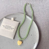 Colorful Beaded Choker Necklace with Heart Pendant Y2K Style - Image 14