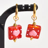 1Pair Korean Styles Cute Colorful Glass Heart Pendant Hoop Earrings Harajuku Y2K Girl Sweet Love Aesthetic Jewelry - Image 8