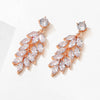 Leaf Zircon Drop Earrings for Women White Gold Color Marquise Crystal Bridal Earring Wedding Party Jewelry - Image 12