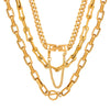 Jewelry Set 316L Stainless Steel Gold Color Geometric Chain Necklace Bracelets For Women Girl - Image 5