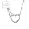 Silver Heart Shape Necklace Bracelet For Women, Artificial Diamond Jewelry Set Holiday Boutique Gift - Image 6