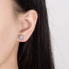 Silver Stud Earrings Crystal Snowflake Pendant Necklace For Women Jewelry Sets - Image 6
