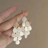 Bohemian White Shell Long Tassel Pendant Earrings For Women Metal Teardrop Geometric Earrings Jewelry Accessories - Image 4