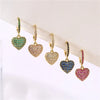 Hecheng, Silver Color Heart Hoop Earrings For Women Shining Cute Earrings Wedding Jewelry - Image 1