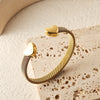 Heart Bracelets Open Elastic Mesh Bangle for Women Gold Color Lover's Stainless Steel Jewelry - Image 3