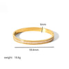 Minimalist Highlight Gold Plated Geometric Bangles Glossy Stainless Steel Bangle For Women Gifts - Image 10