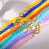 Rainbow Cat's Eye Glass Bead Chain Necklace Gold Plated Stainless Steel Collar Chain Colorful Jewelry for Women Unique Gift - Image 4