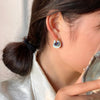 Enamel Blue Color Metal Texture Small Hoop Earrings for Women Gold Plated Statement Ear Buckle Creative Jewelry Gifts - Image 12