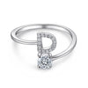 Silver Initial Rings for Women Girls, Adjustable Initial Rings Cubic Zirconia Stackable Alphabet Letter Rings Gift - Image 12