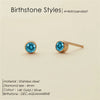Stainless Steel Birthstone Earrings Pierced Gold Push-Pull Earrings Simple Ladies Holiday Party Gifts - Image 12