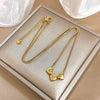 Cute Triple Color Heart Beads Necklace for Women Gold Plated Stainless Steel Charm Necklaces Jewelry - Image 5