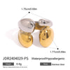 Statement Two Tone Ring Gold Color Plated Stainless Steel Double layered Smooth Ring Stackable Ring Women's J - Image 9